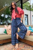 Bloc Stripe Wide Leg Pant Ink & Navy